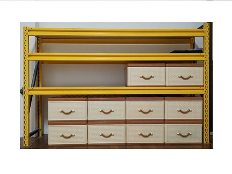 Multifunctional color yellow storage shelf set